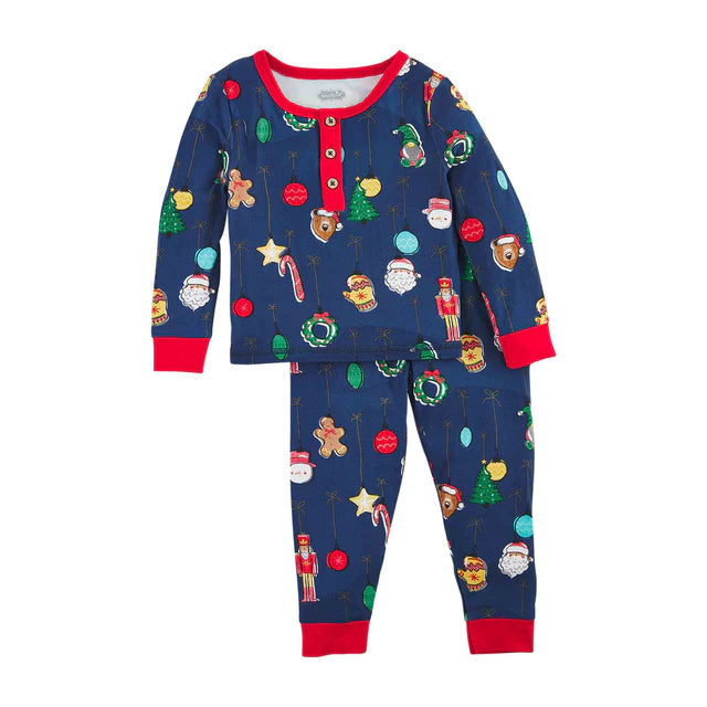 Mudpie Kids Navy Ornament Pjs