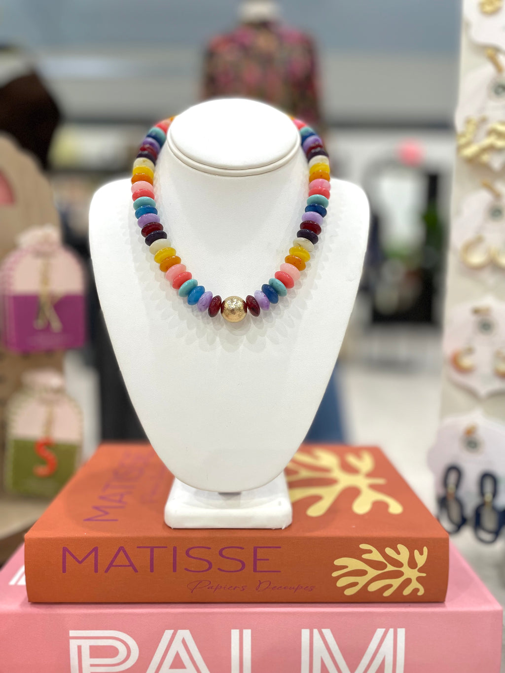 Bubble Candy Necklace with Gold
