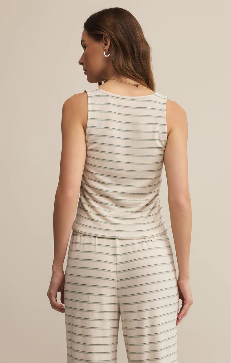 Z Supply Lana Stripe Tank Hunter Green
