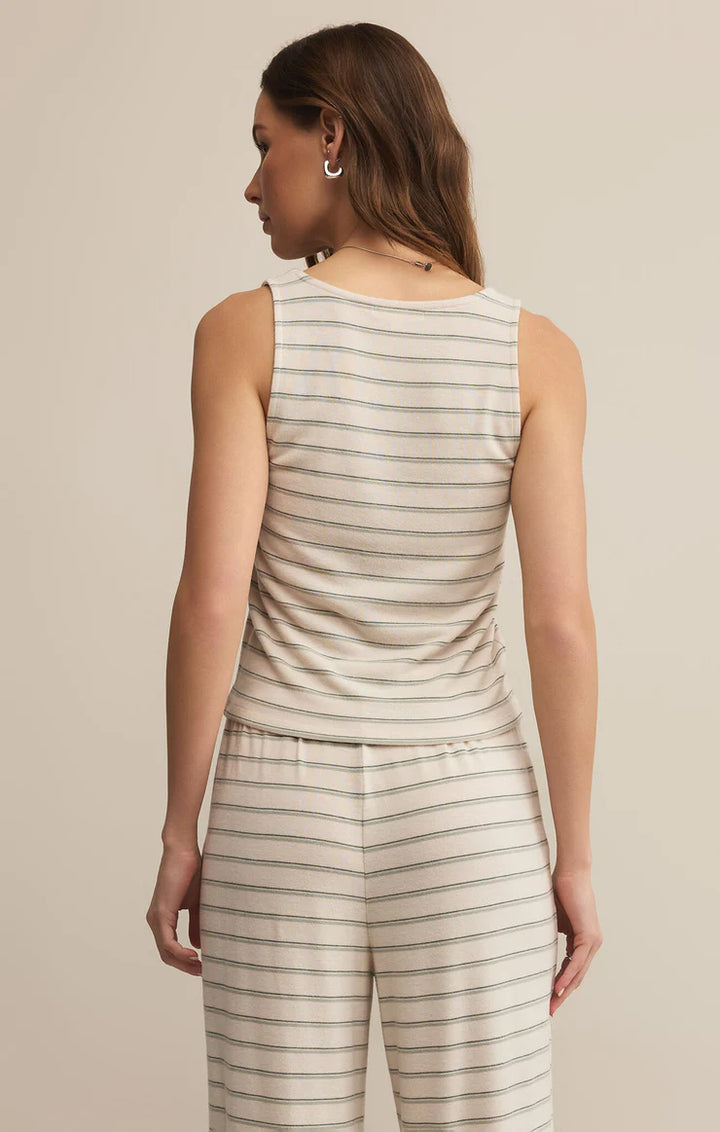 Z Supply Lana Stripe Tank Hunter Green