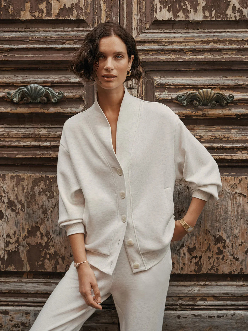 Varley Celeste Button Up Sweat Through Top