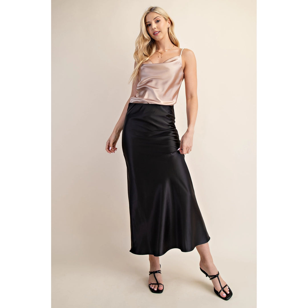 Black Satin Maxi Skirt