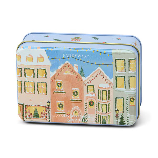 Paddywax Christmas Tin Candle 5oz Village Scene