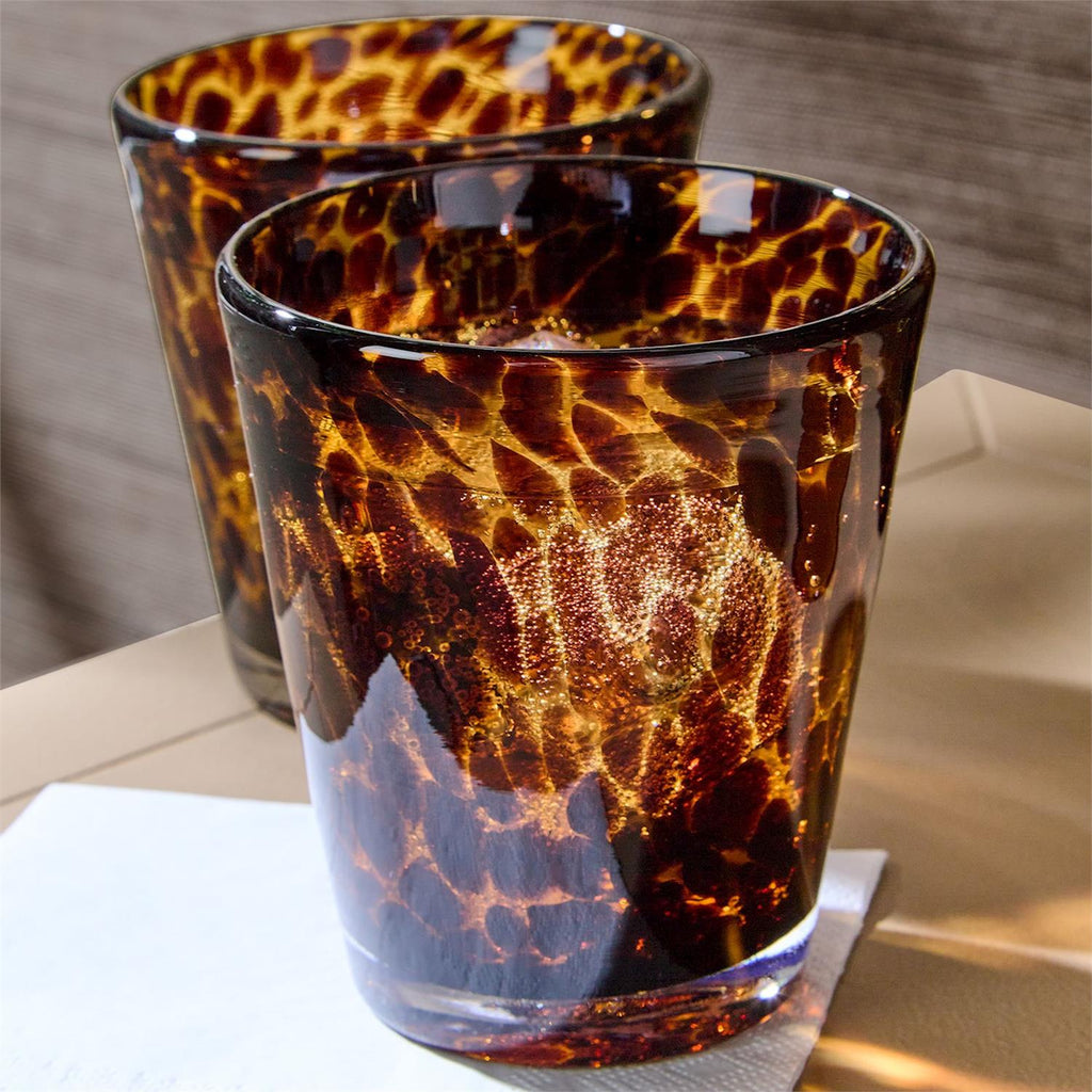 Twos Company Old Fashion Tortoise Glasses (set of four)