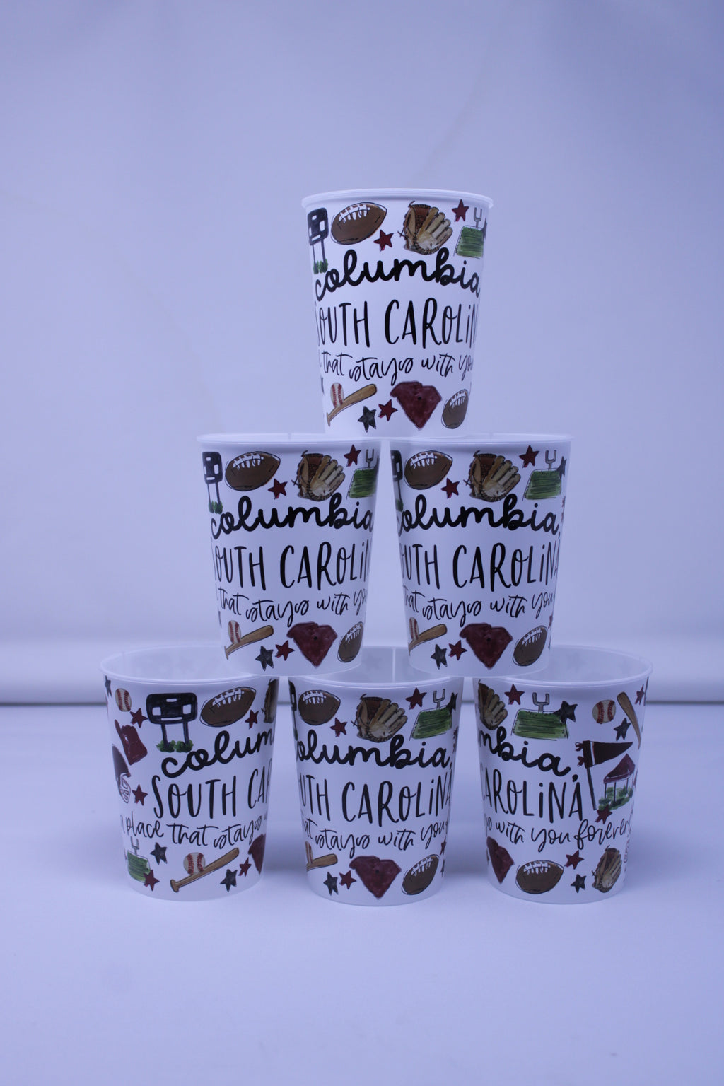 Columbia,SC Reusable Cup Set Of 6