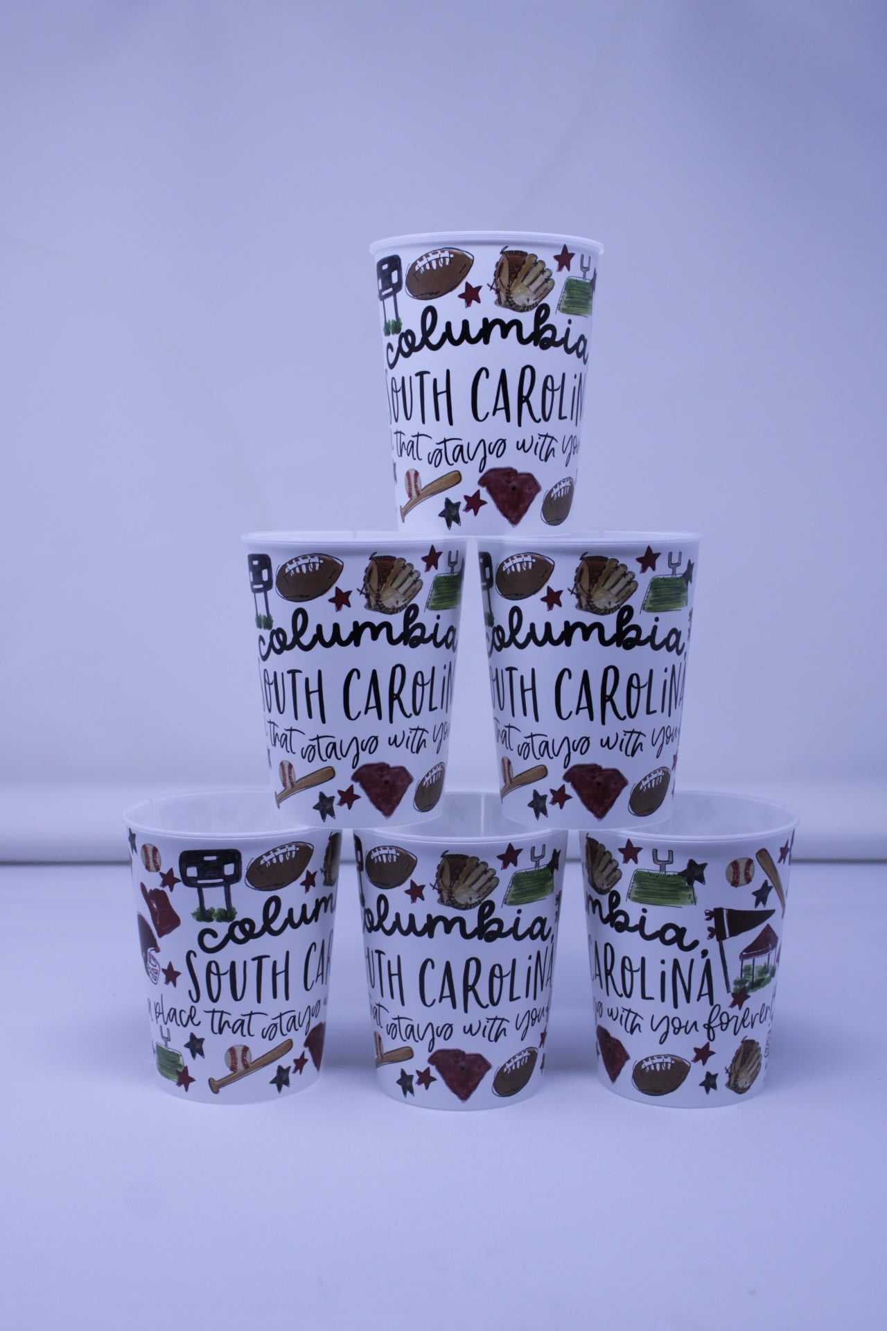 Columbia,SC Reusable Cup Set Of 6