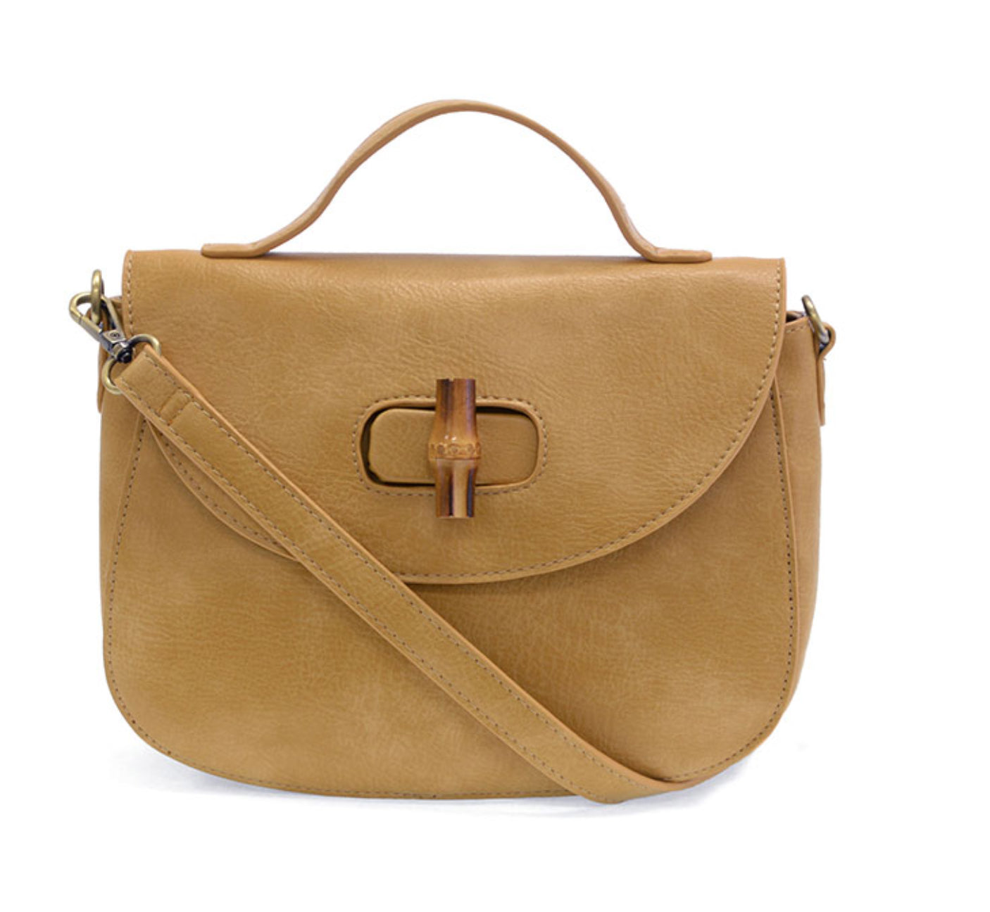 Susan Joy Hattie Bamboo Turnlock Handle Flap Crossbody