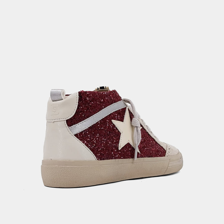 Shu Shop Paulina Dark Red Glitter Sneaker