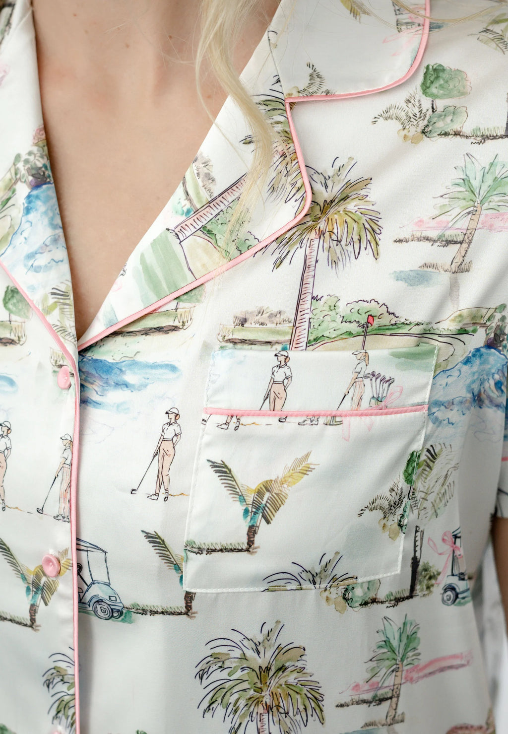 Southern Golf Course Shorts Pajama Set