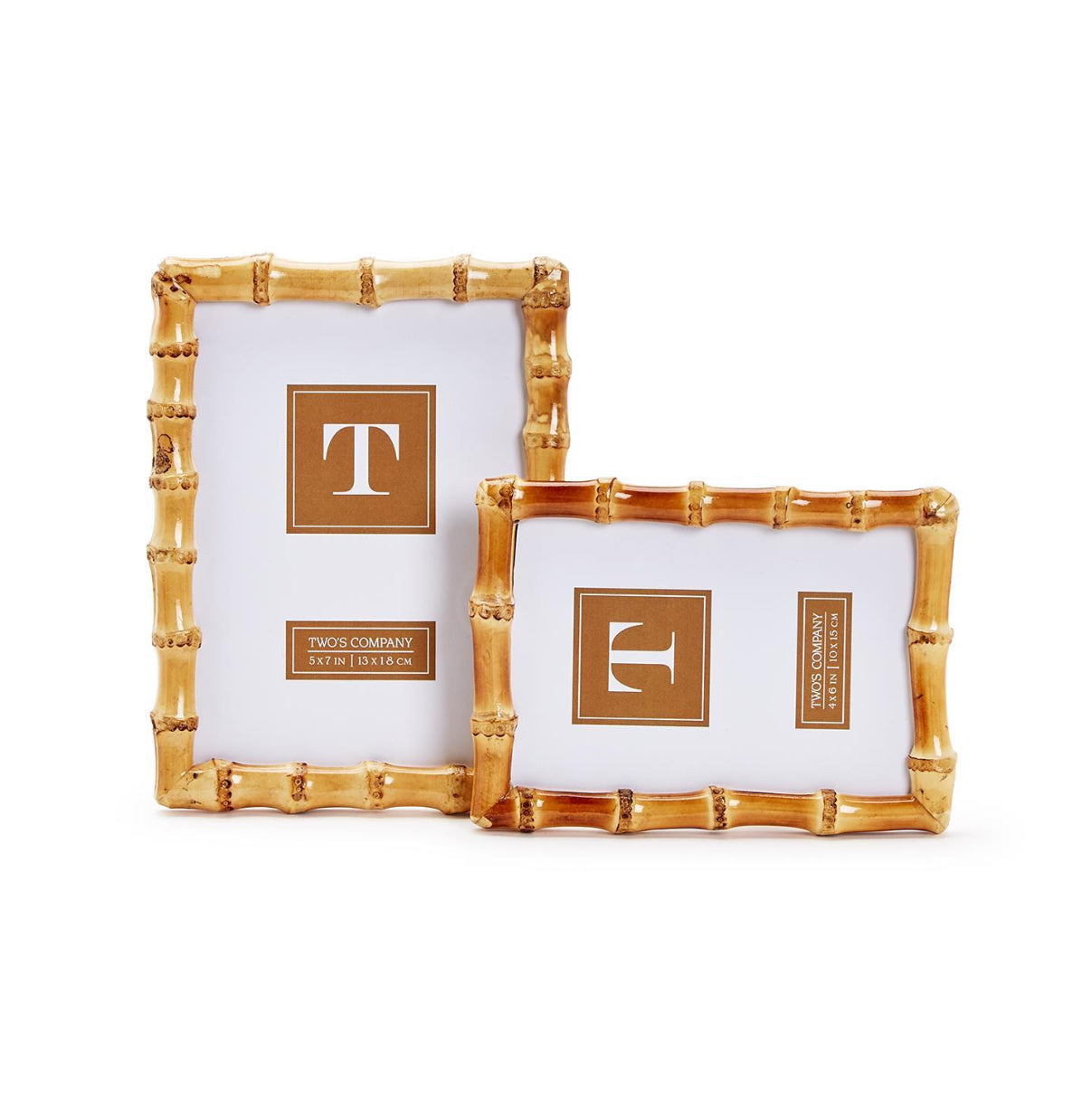 Twos Company Blonde Bamboo Frames Set Of Two