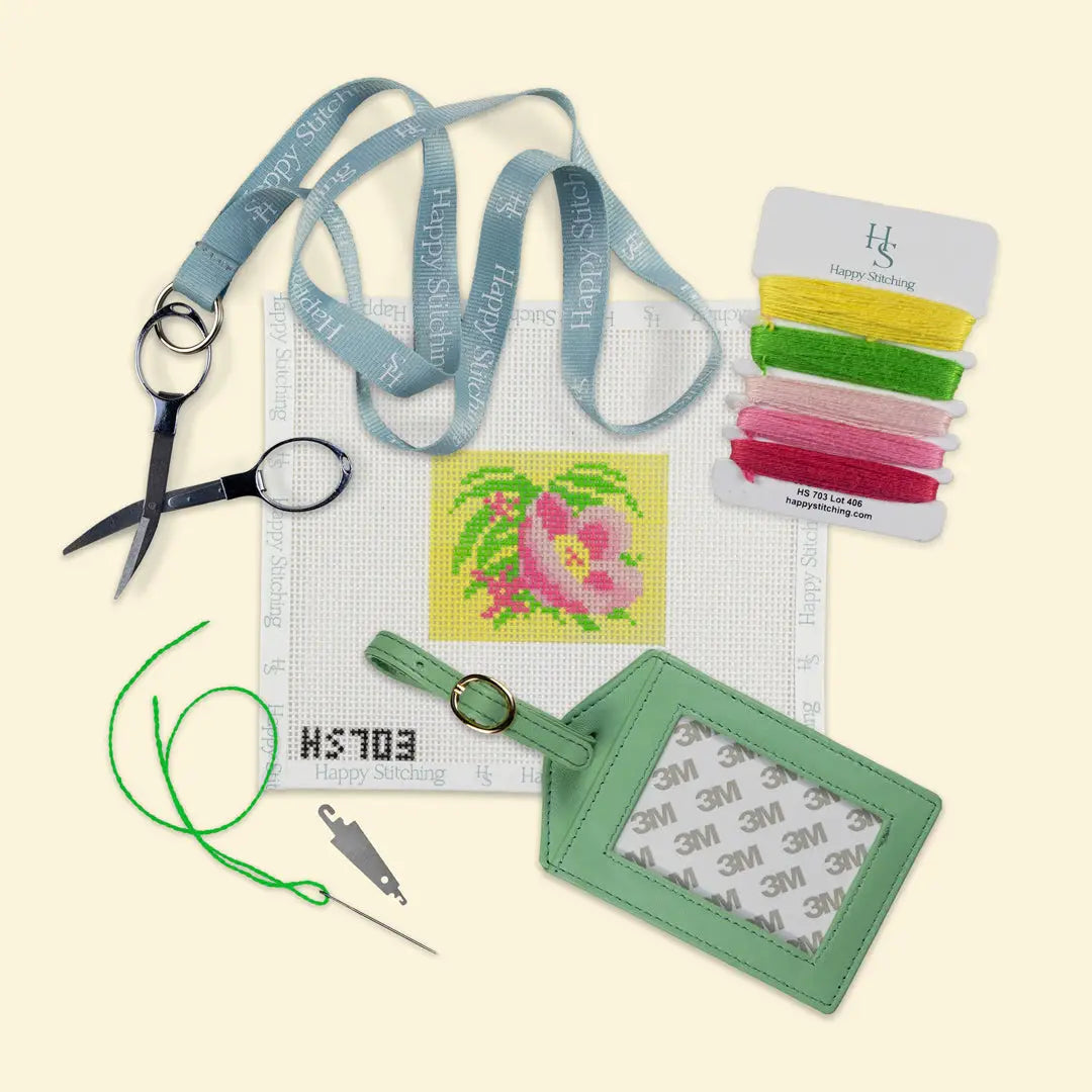 Happy Stitching Luggage Tag Needlepoint Kit