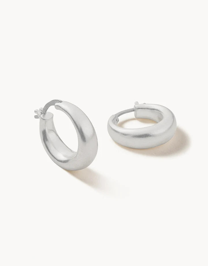 Spartina 449 Mod Ballon Hoop Earrings Silver