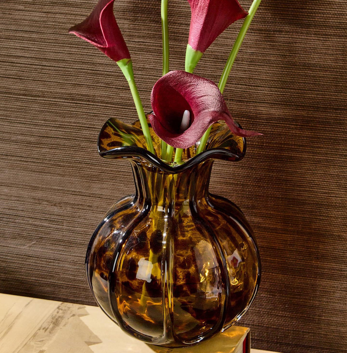 Twos Company Ruffled Tortoise Vase
