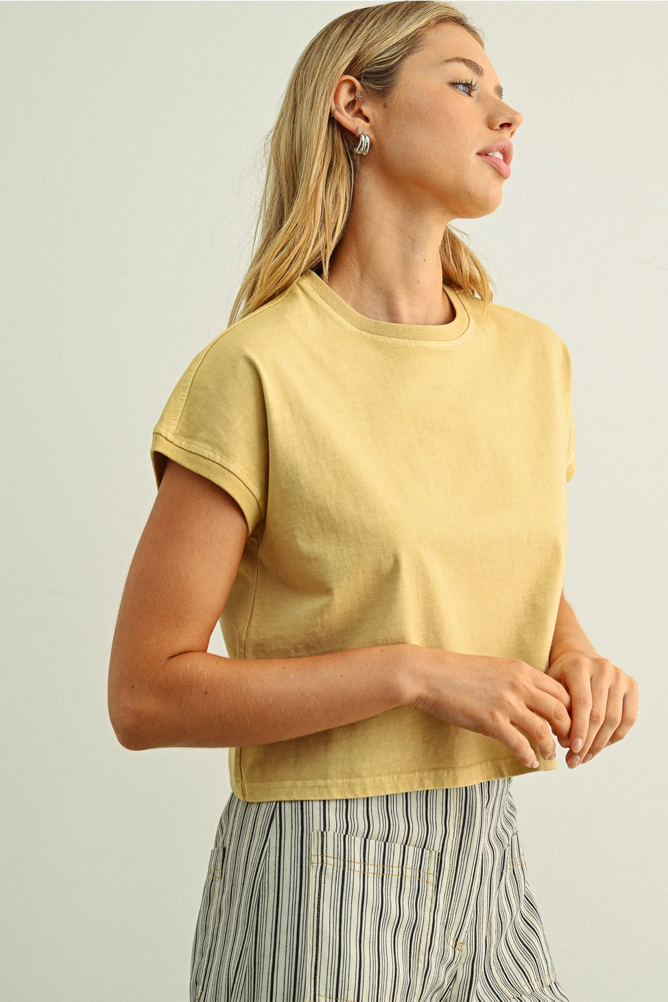 Miou Muse Washed Short Sleeve Top