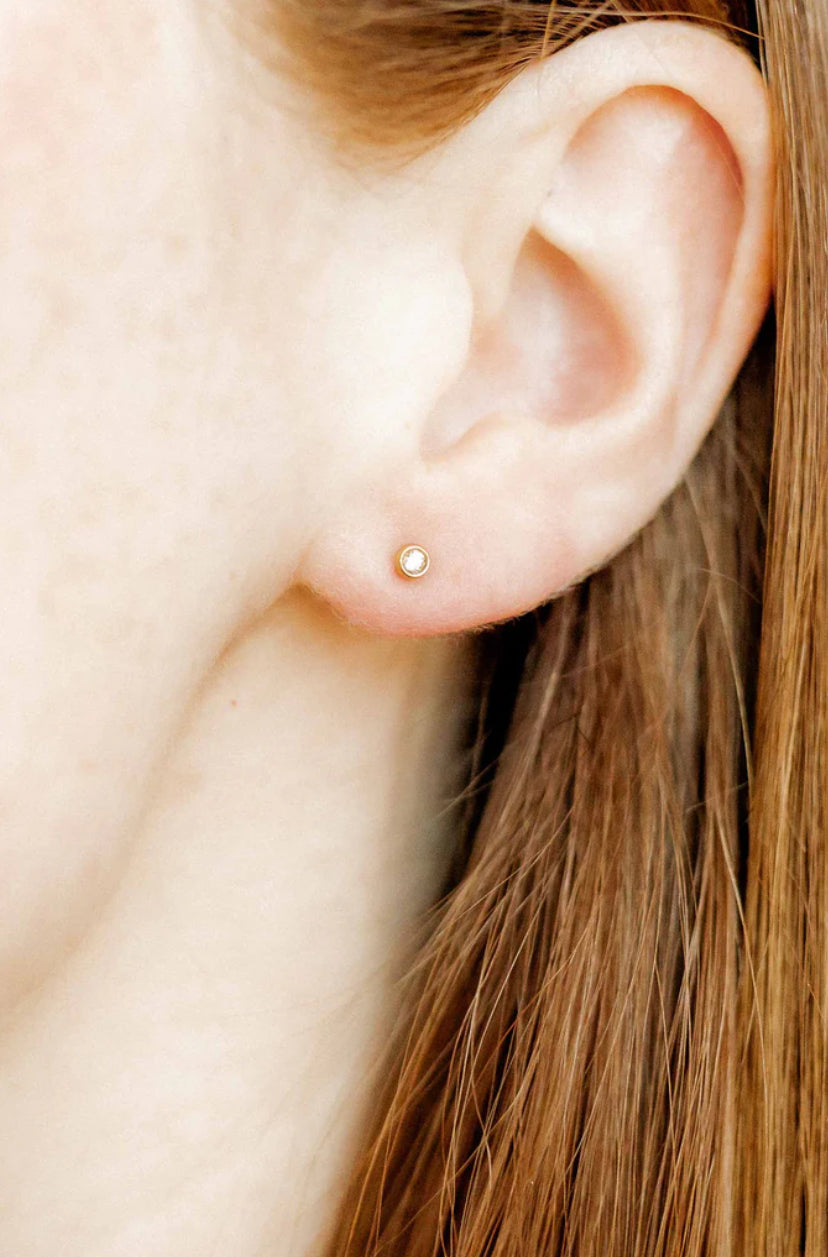 Linny & ConScrewback Stud Earring Copper Clear Gold