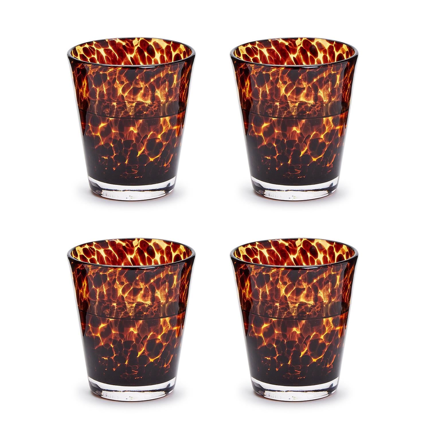 Twos Company Old Fashion Tortoise Glasses (set of four)
