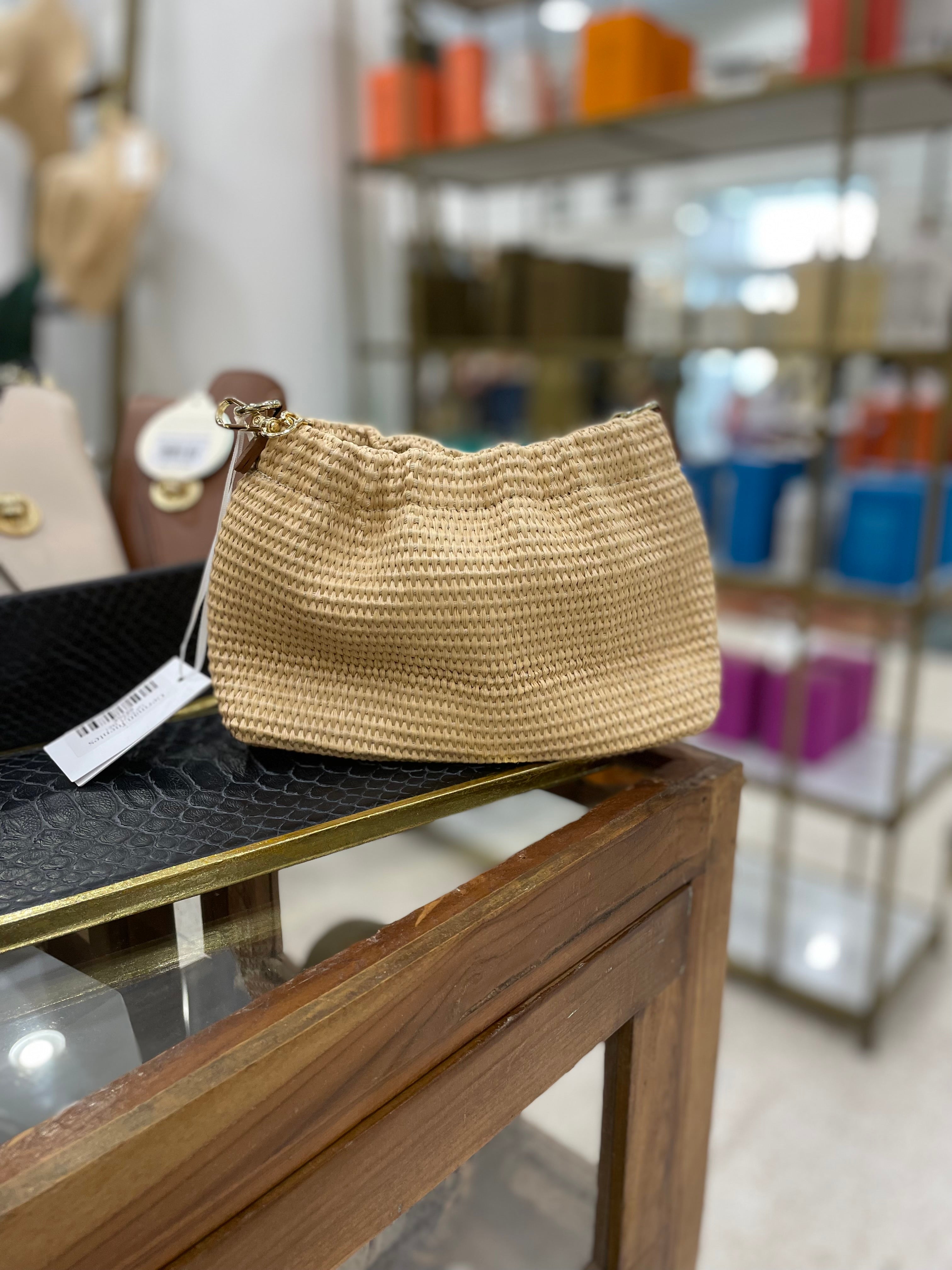 German Fuentes Raffia Crossbody Bag
