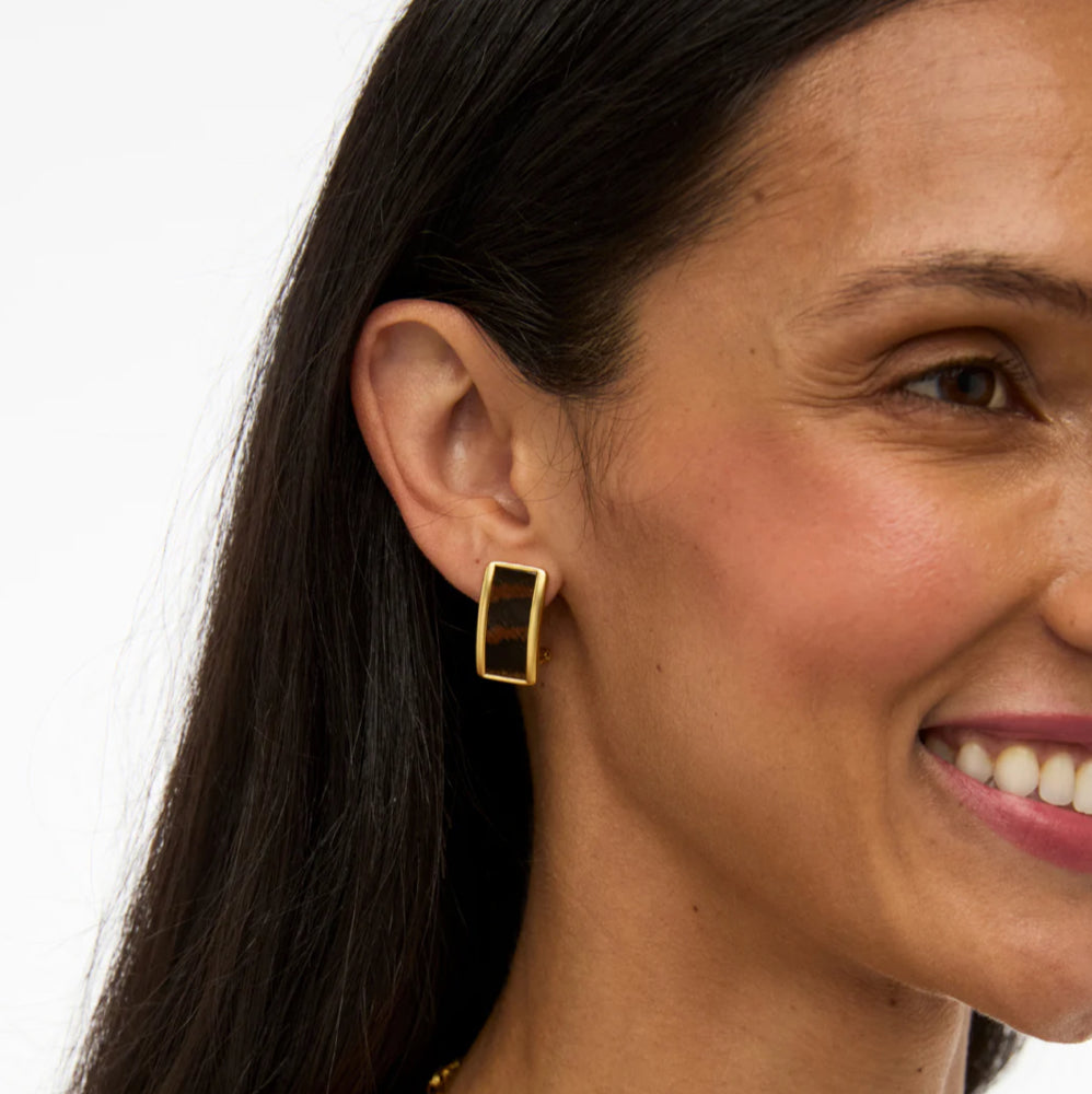 Brackish Sienna Rectangle Stud Earring Gold