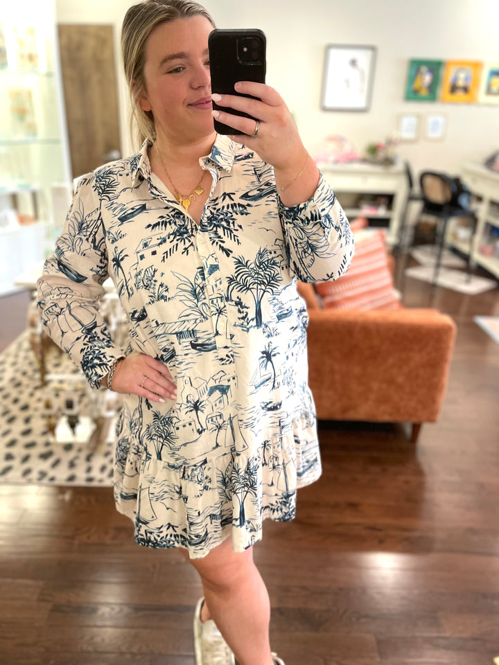 Spartina Ivonne Dress Clara Seascape Cream