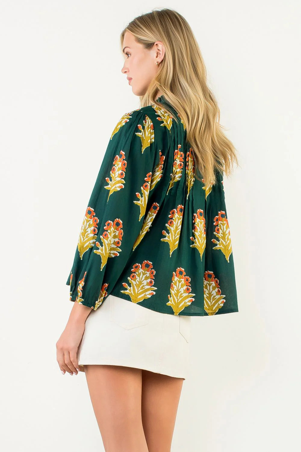 THML Long Sleeve Floral Detail Top