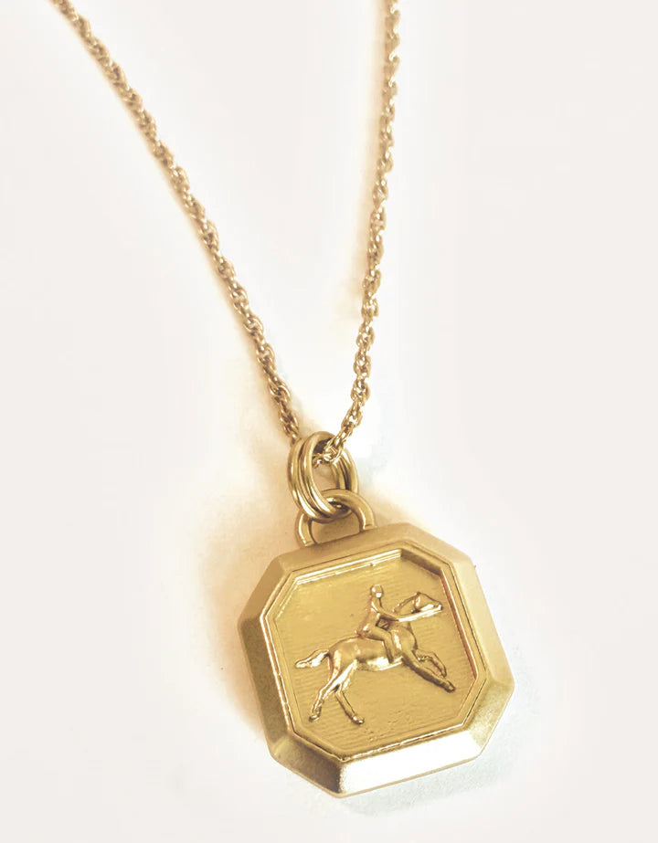Spartina Lucky Horse Necklace 18” Gold