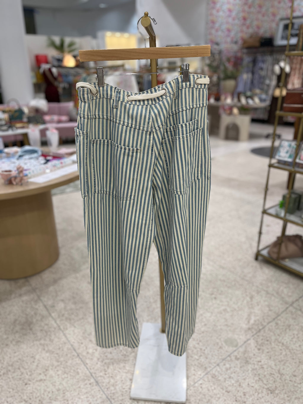 Miou Muse Striped Denim Pants