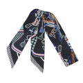 Lock & Chain Elegance Skinny Silk Scarf
