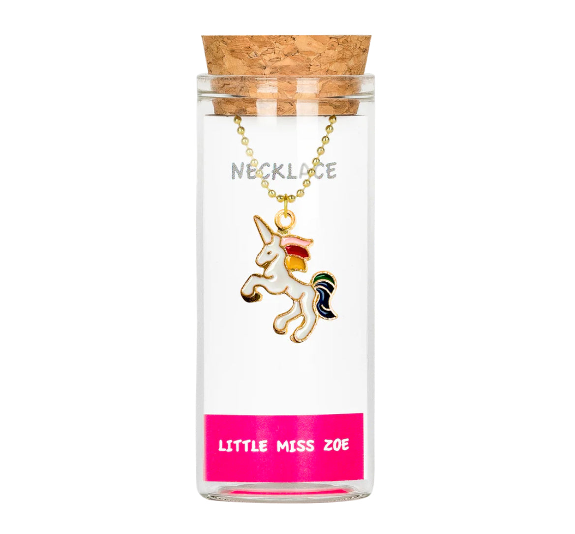 Little Miss Zoe Charm Necklace In Glass Bottle