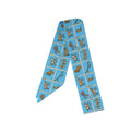 Equestrian Themed Design Skinny Silk Scarf Twilly