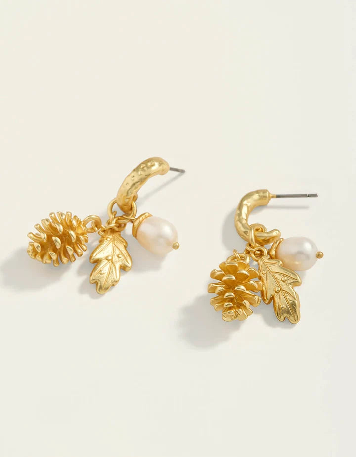 Spartina 449 Pine Forest Earrings Pearl Gold