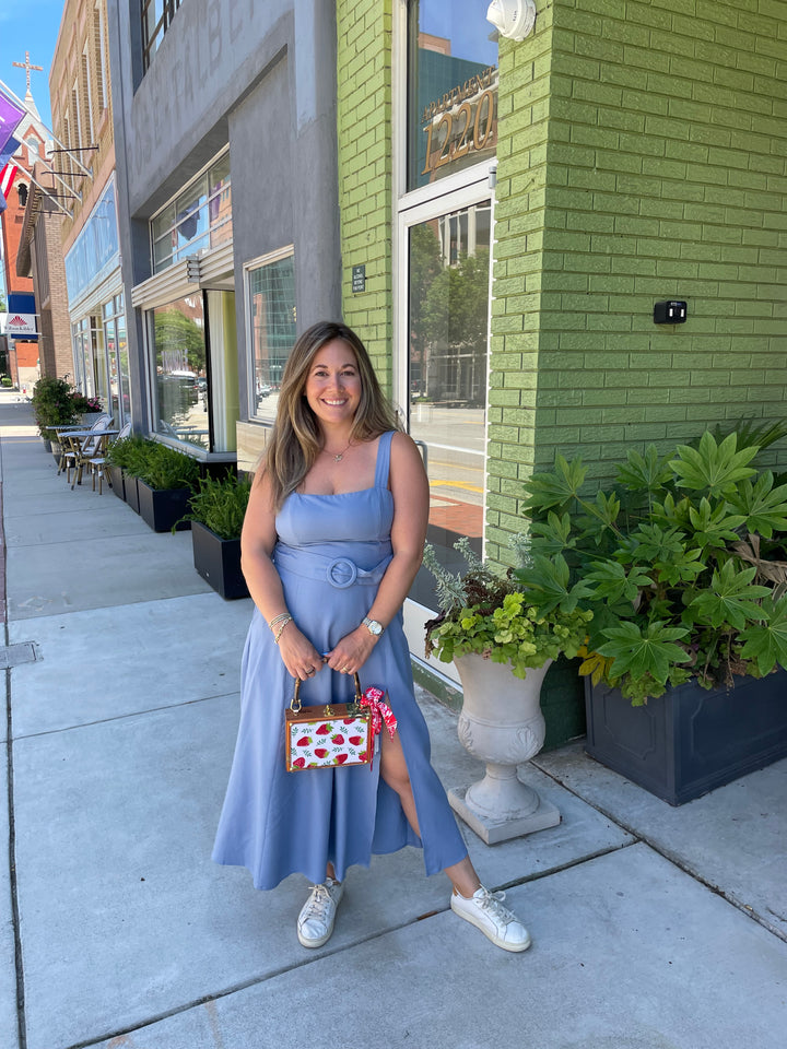 Dress Forum Blue Belted Dress