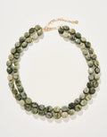 Spartina 499 Bluff Necklace 15” Silver Leaf Jasper