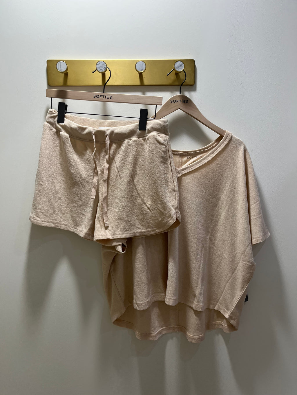 Softies Terry Relaxed V-Neck With Shorts Set