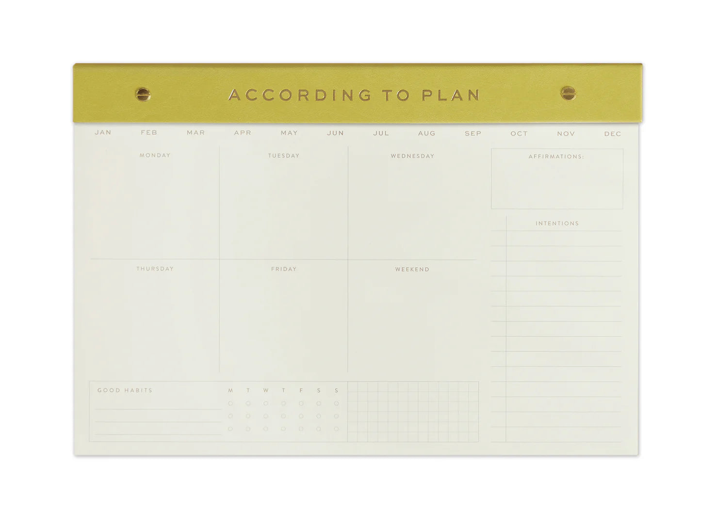 Design Works Weekly Notepad Post Bound Matcha