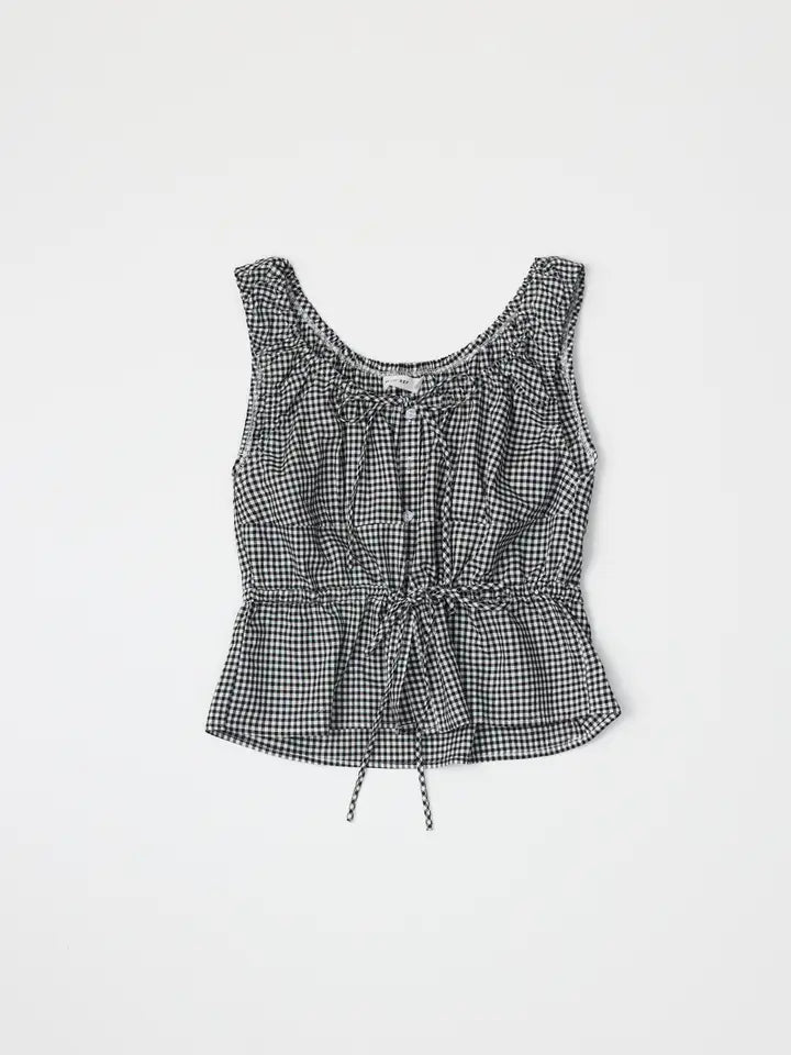 The Zion Top Sleeveless Black Gingham