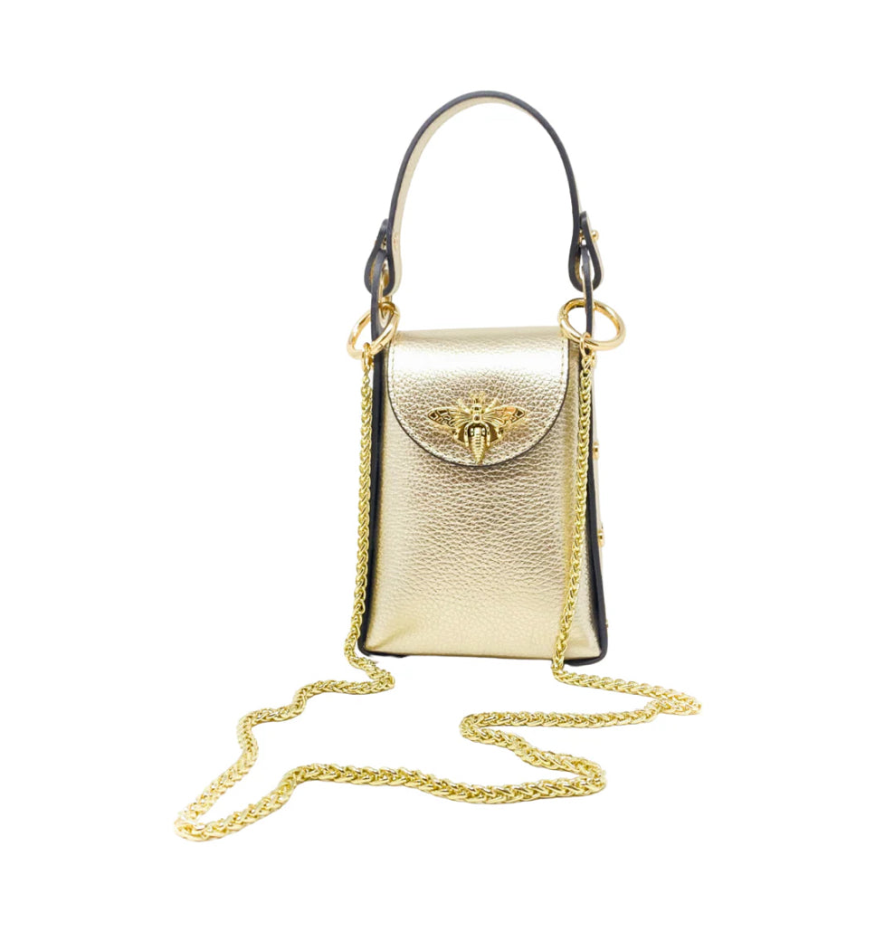 Genuine Italian Leather Butterfly Clutch/Crossbody With Twilly