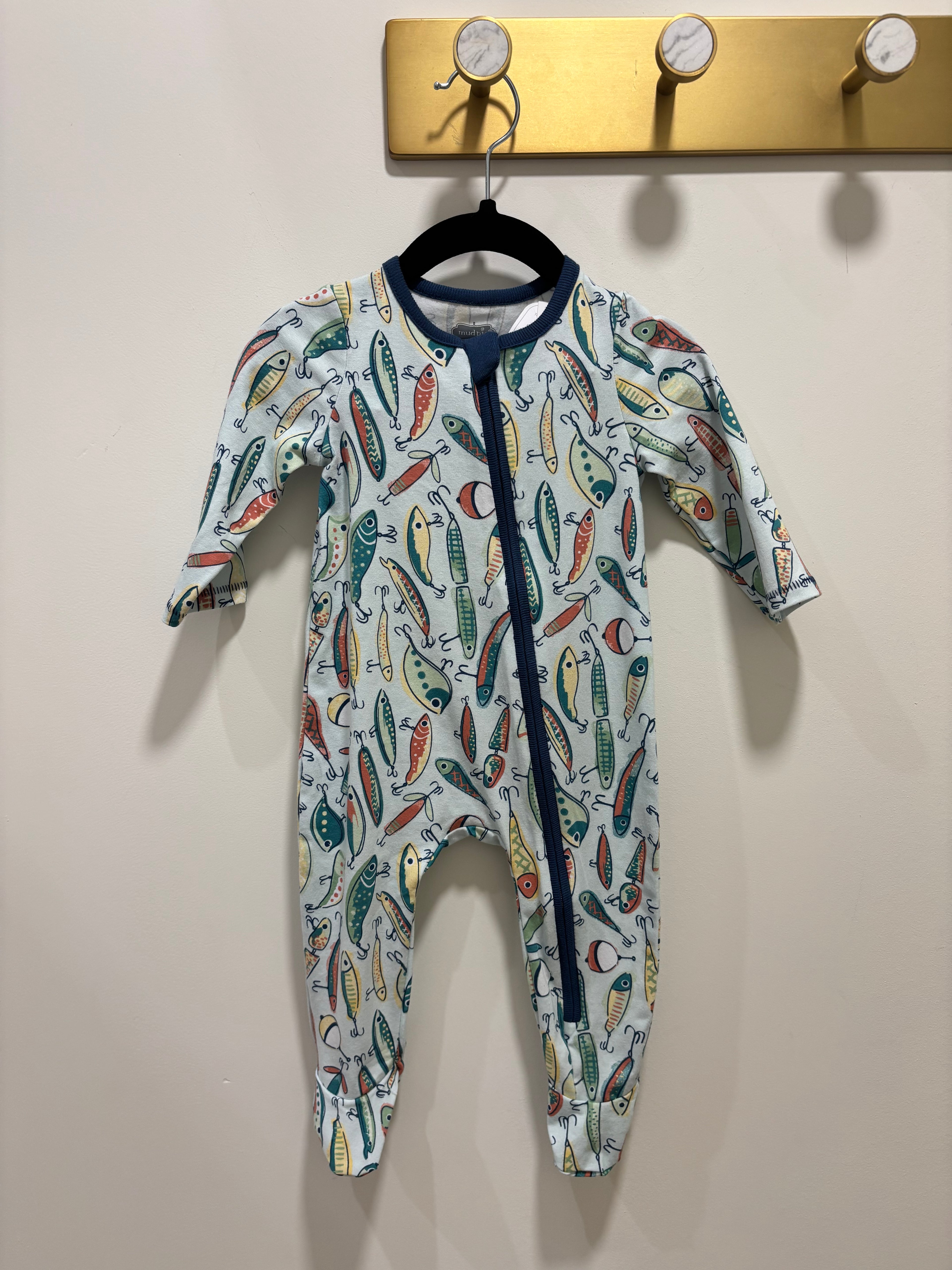 Mudpie Blue Fishing Lure Onesie