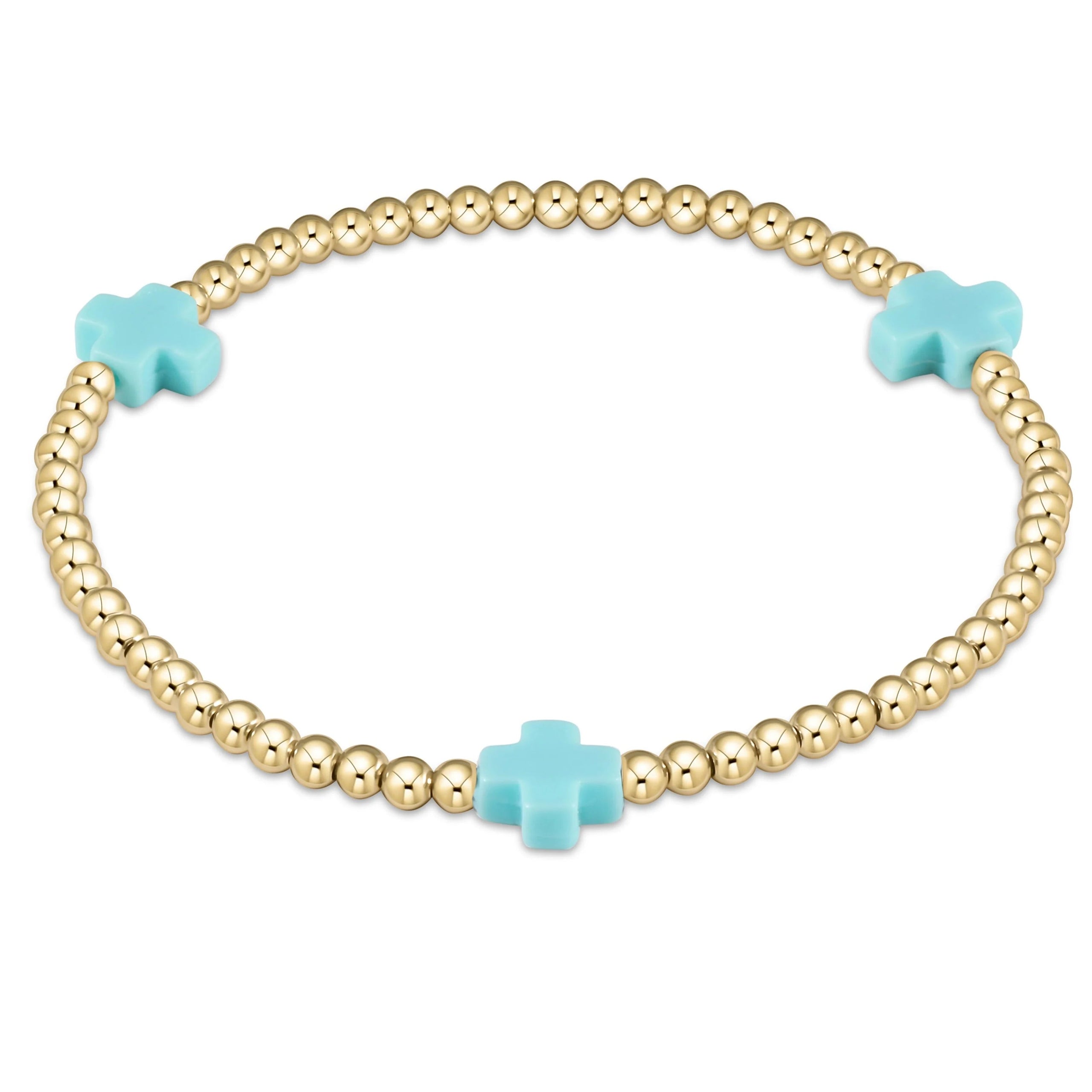 Enewton Extend Cross Turquoise Gold 3MM