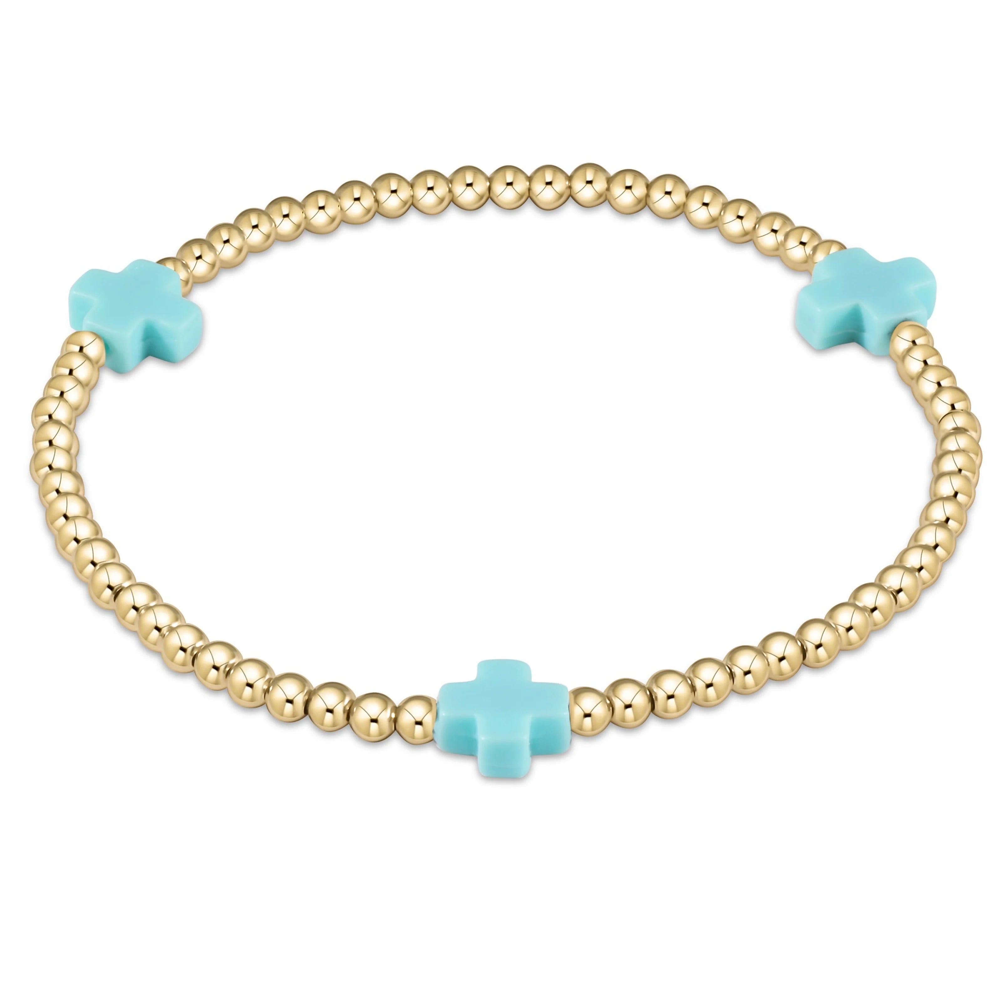 Enewton Extend Cross Turquoise Gold 3MM