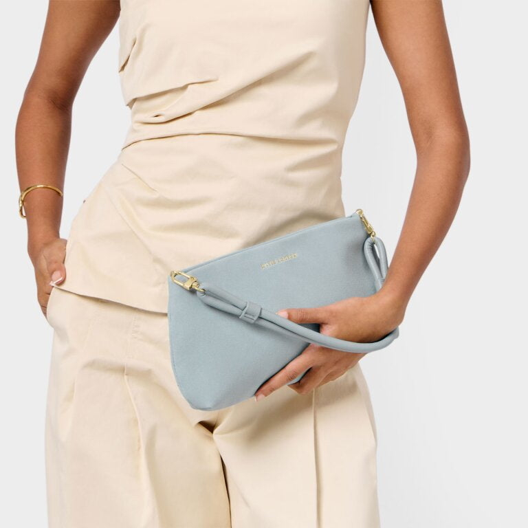 Katie Loxton Asha Clutch Blue Mist Suede