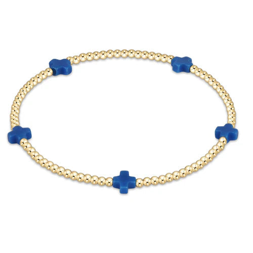Enewton Signature Cross Small Gold Pattern 2MM Bead Bracelet