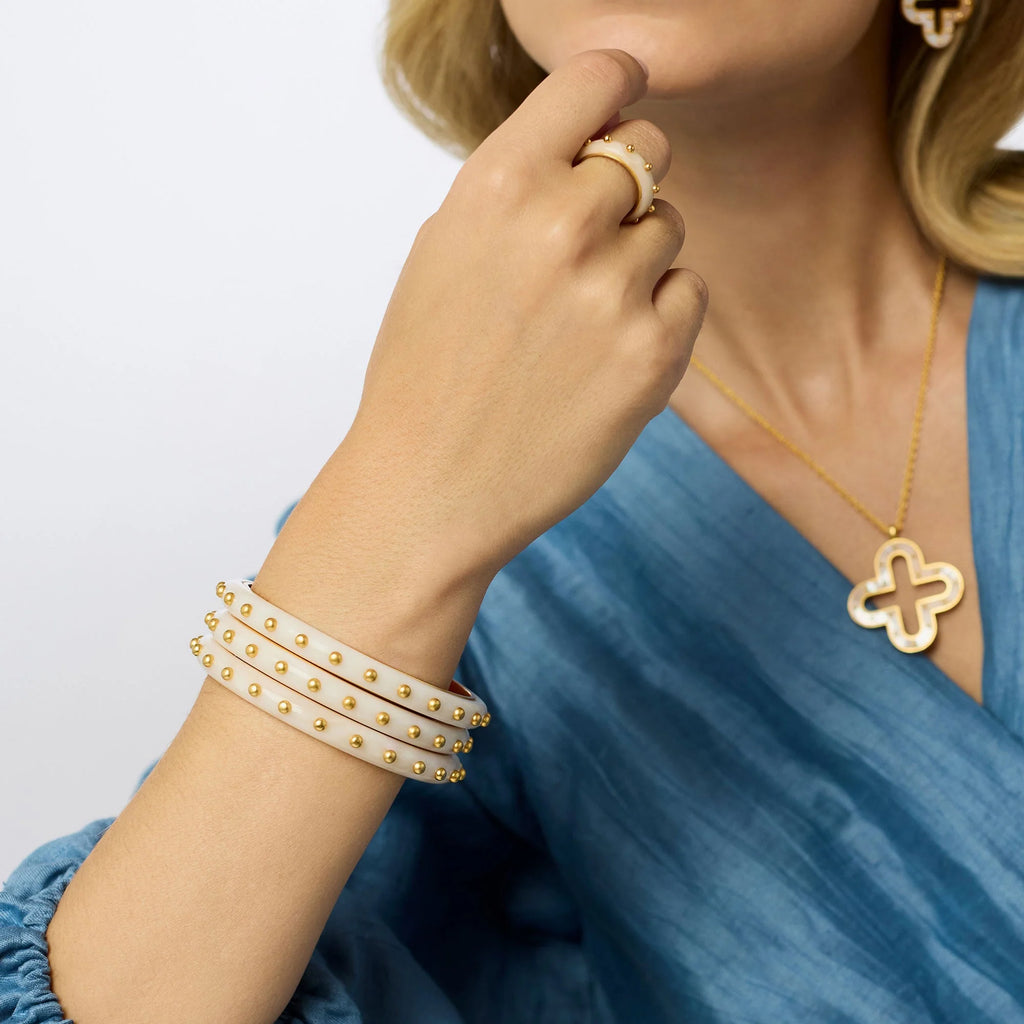 Julie Vos Colette Bangle Alabaster