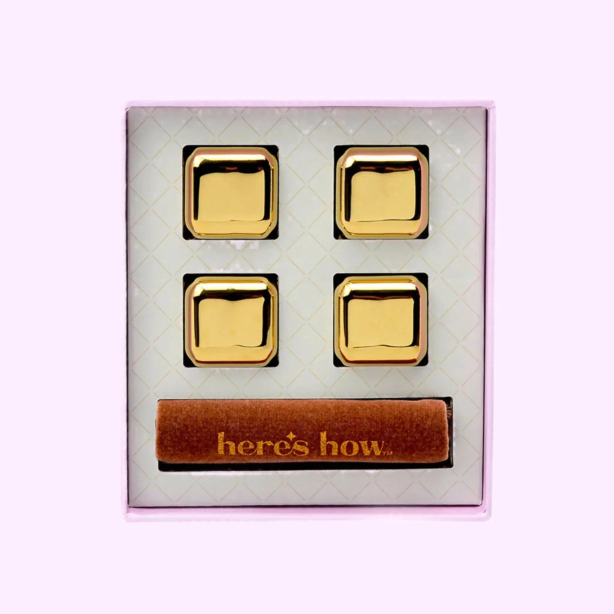 Ruby Cubes Gold Cocktail Chillers Set Of 4 - Thumbnail 4