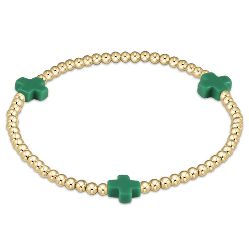 Enewton Signature Cross Gold Pattern 3MM Bead Bracelet