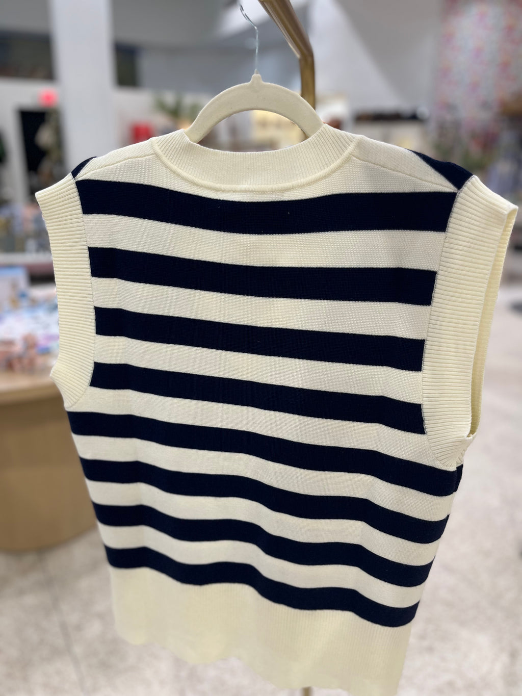 JiJi Navy and White Striped Vest