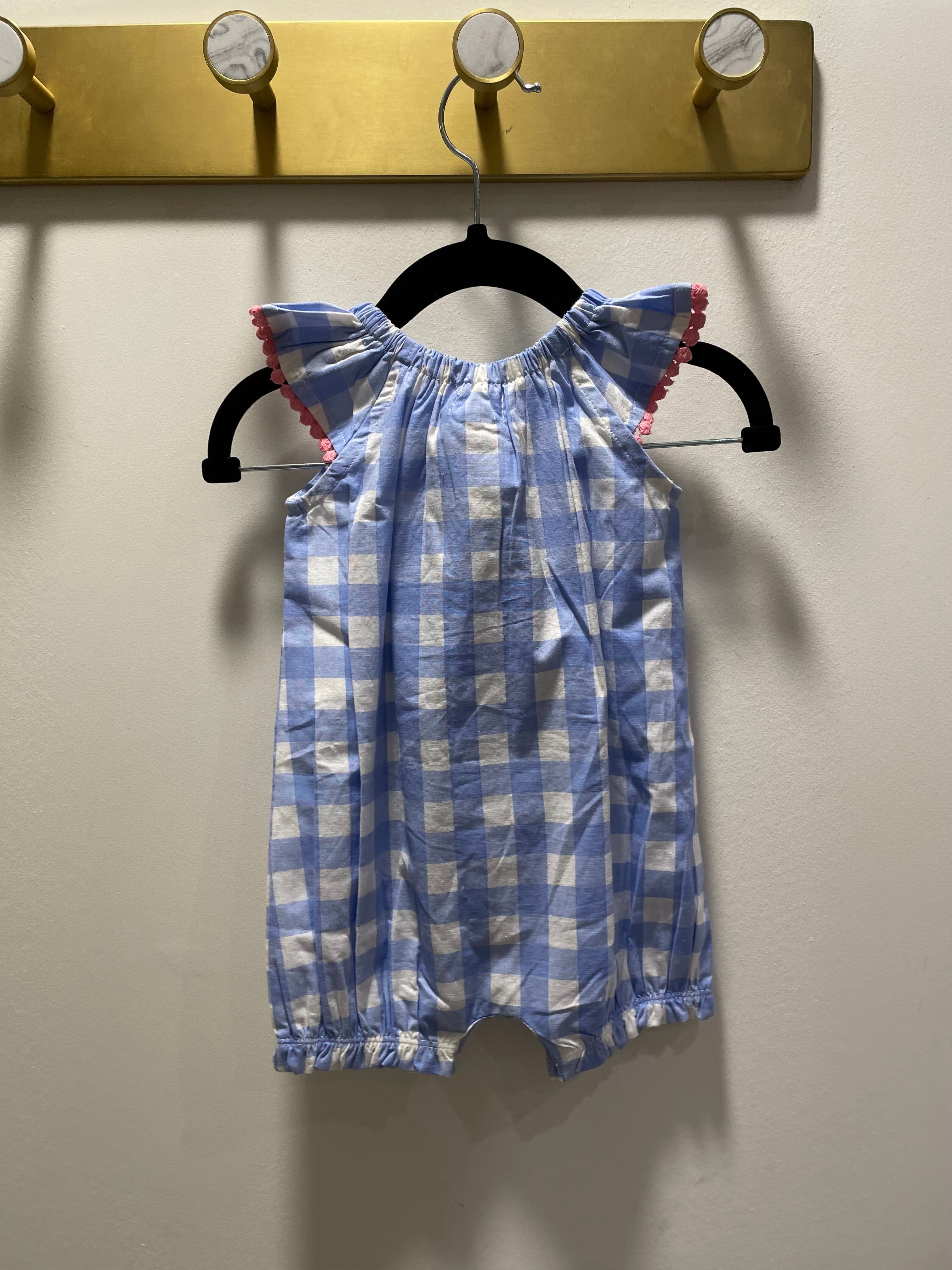 Mudpie Chicken Gingham One Piece Outfit