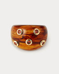 Luv AJ The Ibiza Lucite Gold Tortoise Ring