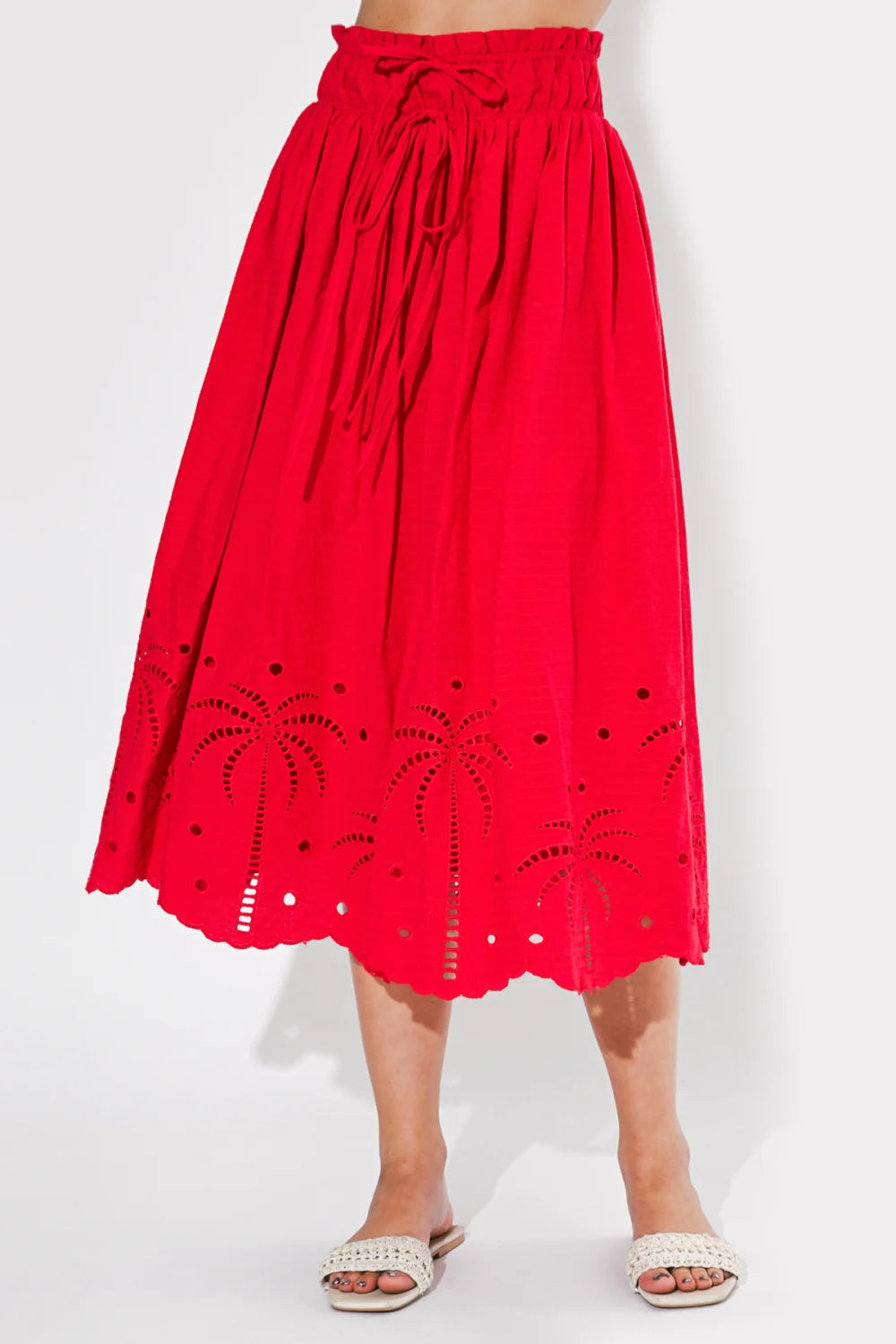 Adelyn Rae Eira Embroidered Midi Skirt