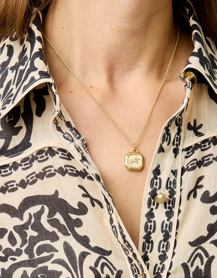 Spartina Lucky Horse Necklace 18” Gold