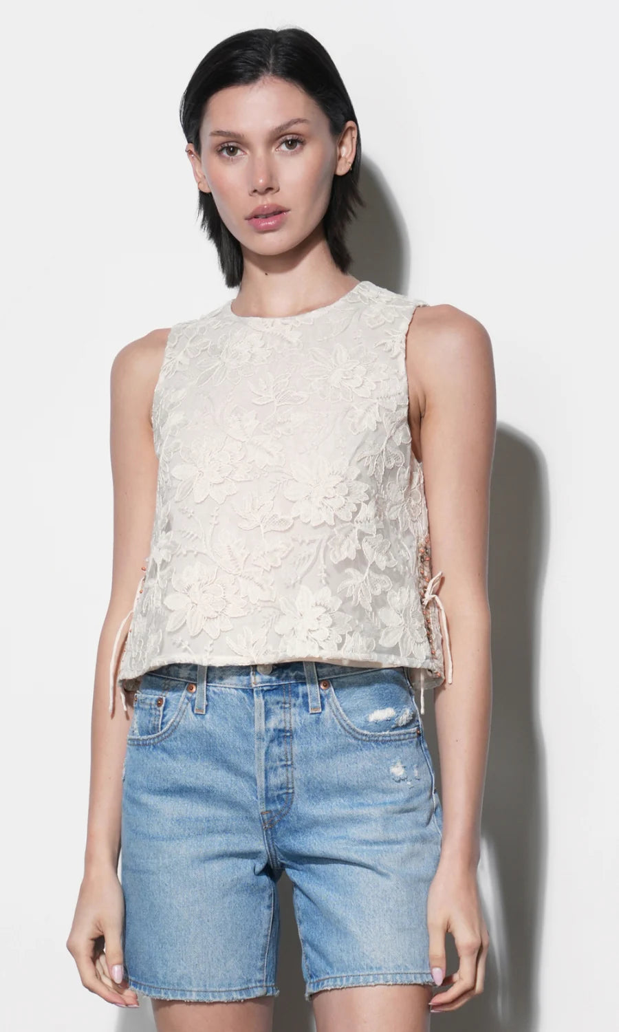 Greylin Alba Side Tie Sleeveless Top